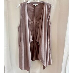 Umgee Vest Cardigan Medium Taupe Festival Western Boho Retro Grunge Y2K 17797x